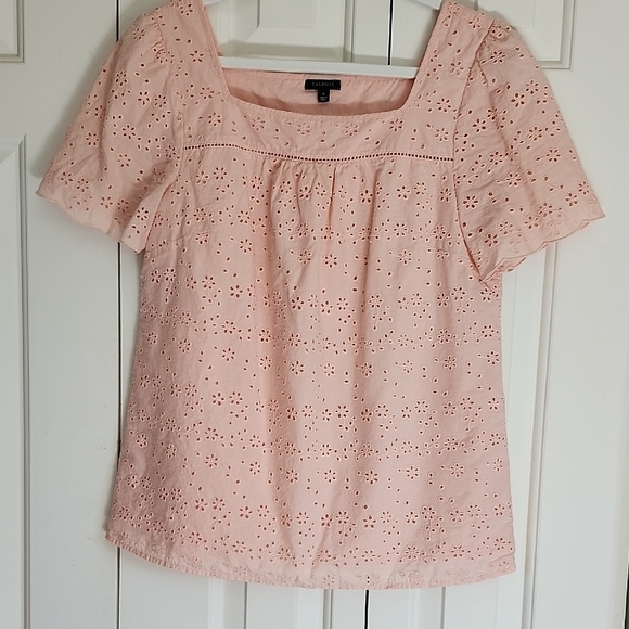 Talbots Tops - Talbot's Women's Eyelet Square Neck Cotton Top Peach Size Small
